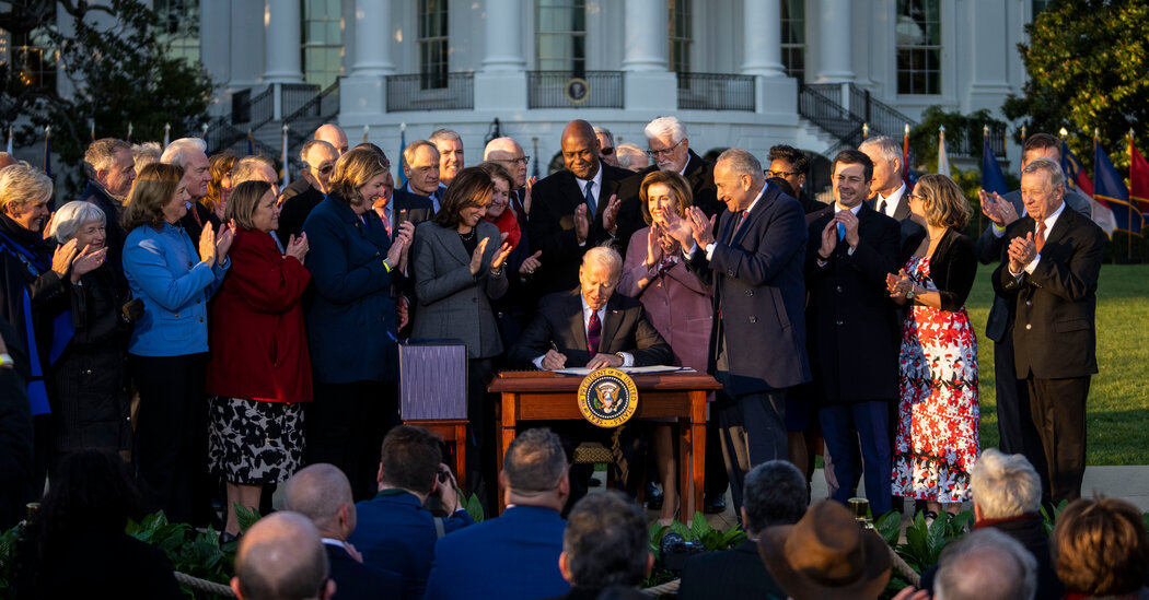 Biden Signs  Trillion Infrastructure Bill Into Law